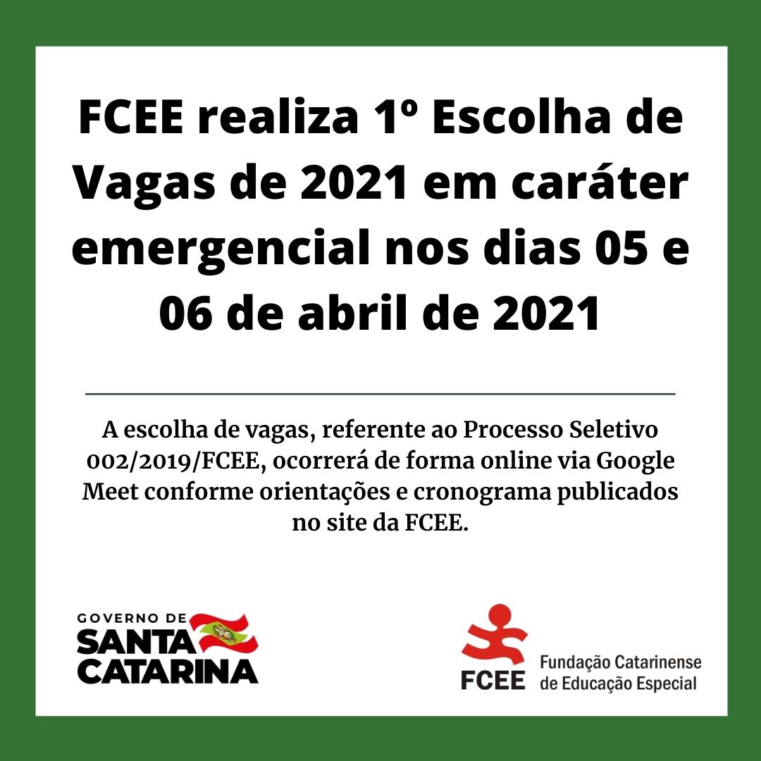 FCEE realiza 1º Escolha de Vagas de 2021 em caráter emergencial