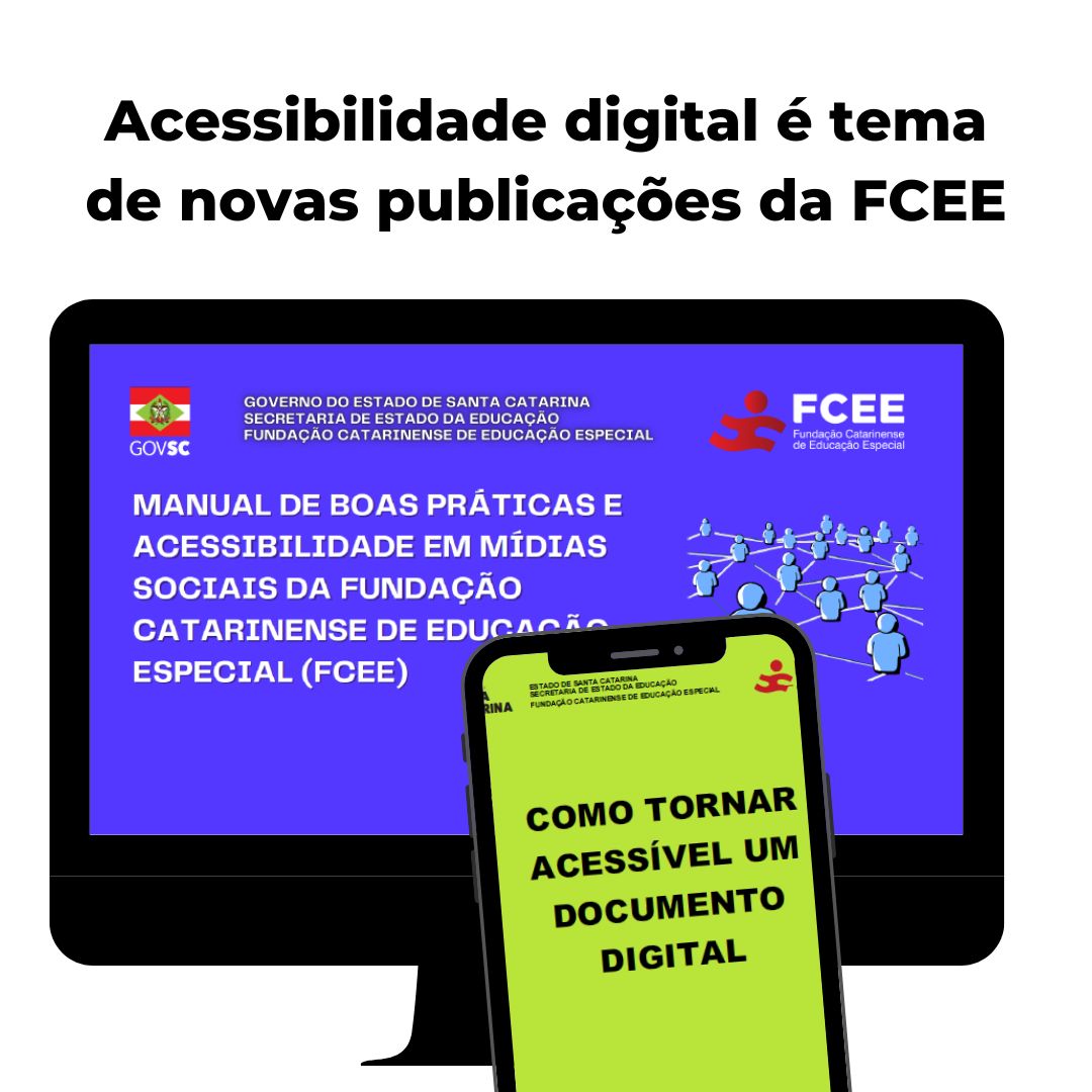 imagem com texto acessibilidade digital é tema de novas publicações da fcee