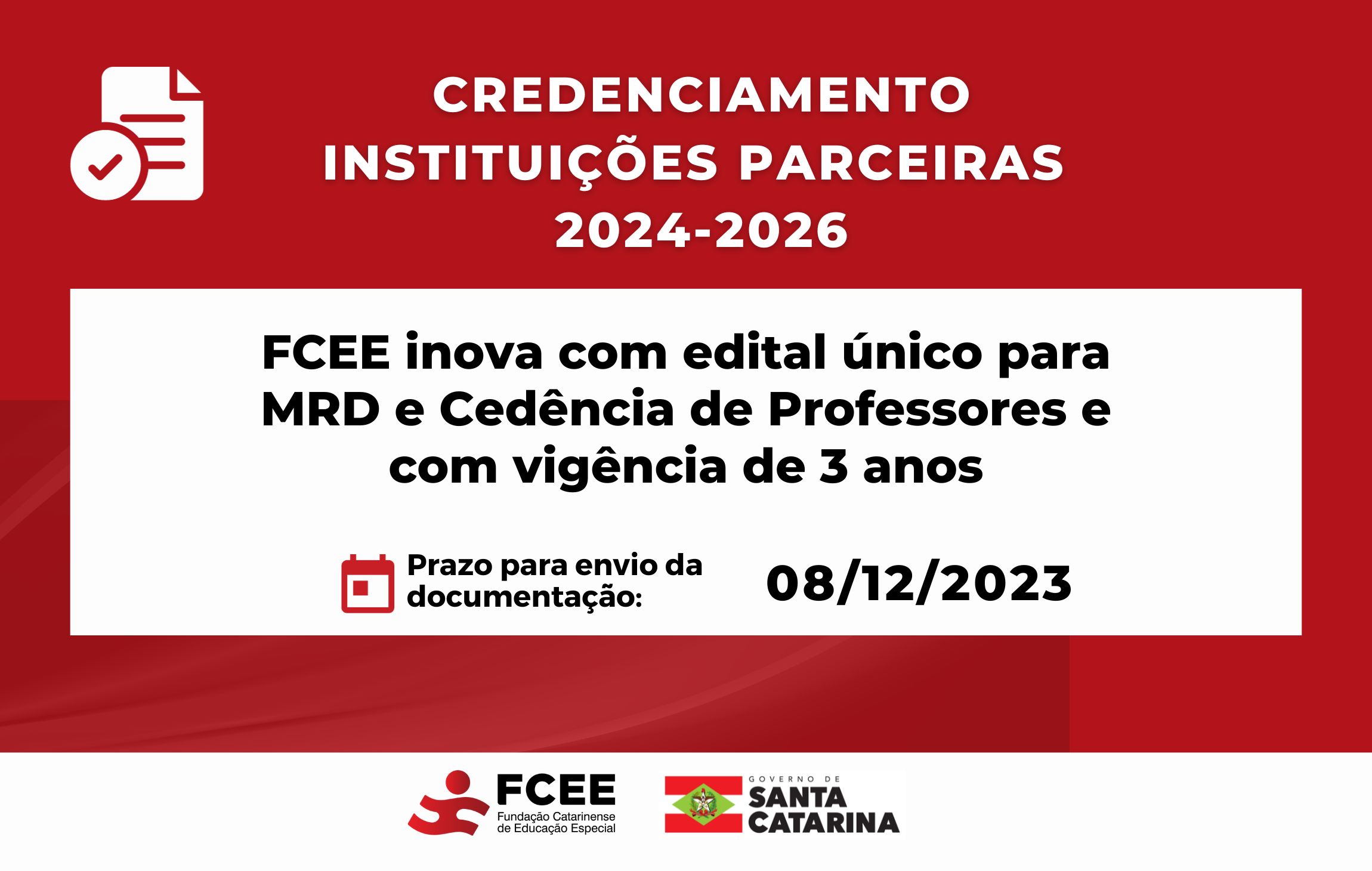 imagem com texto - credenciamento instituições parceiras 2024 - 2026 - clique aqui