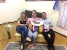 Manezinho Odilho com a presidente Rosemeri Bartucheski e o gerente Waldemar Pinheiro