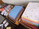 Folhas de papel reciclado